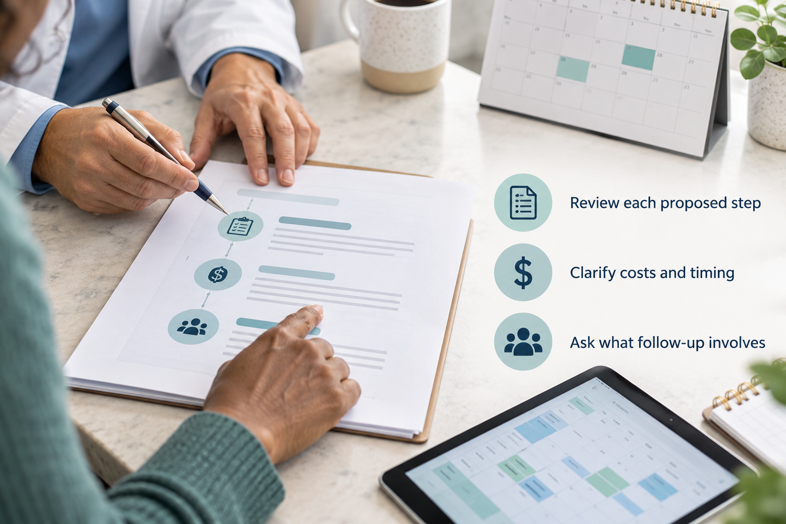 Working through a proposed treatment plan: Review each proposed step • Clarify costs and timing • Ask what follow-up involves
