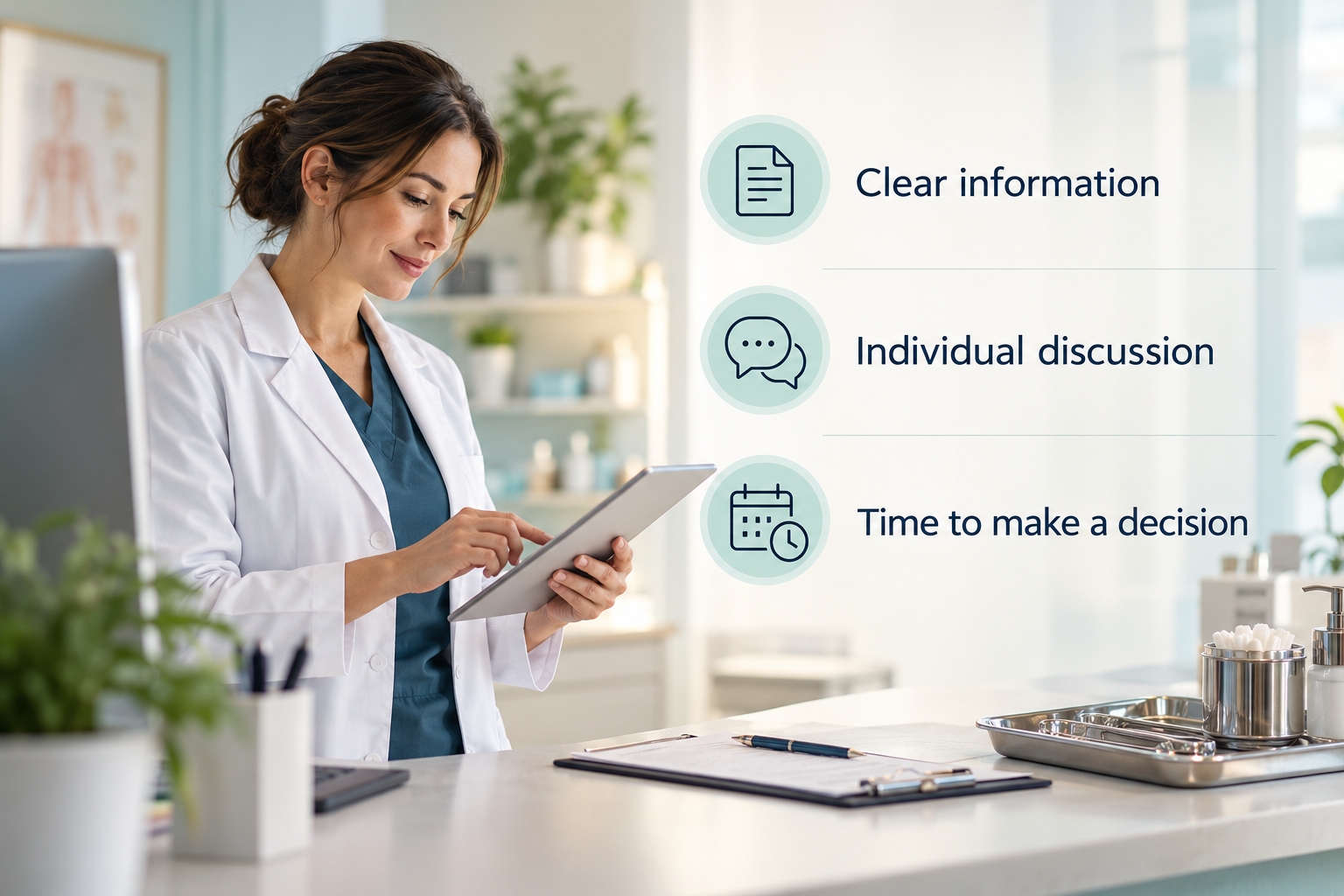 Our Approach: Clear information • Individual discussion • Time to make a decision